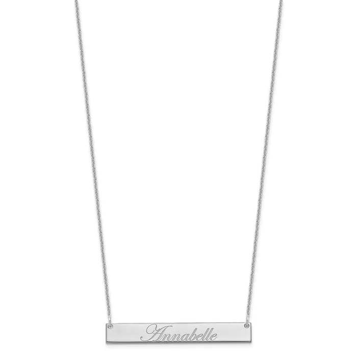 14K White Gold Medium Polished Edwardian Script Bar NecklaceWBCXNA1219W WB Choice Jewelry Necklaces 14K White Gold Medium Polished Edwardian Script Bar NecklaceWBCXNA1219W WB Choice Jewelry Necklaces