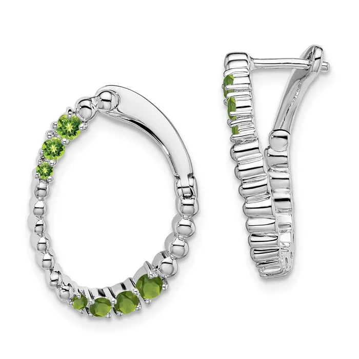 14k White Gold Peridot Oval Hoop EarringsWBCEM7460PEW WB Choice Jewelry Earrings 14k White Gold Peridot Oval Hoop EarringsWBCEM7460PEW WB Choice Jewelry Earrings