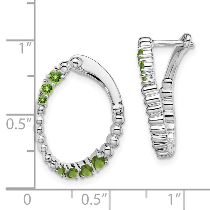 14k White Gold Peridot Oval Hoop EarringsWBCEM7460PEW WB Choice Jewelry Earrings 14k White Gold Peridot Oval Hoop EarringsWBCEM7460PEW WB Choice Jewelry Earrings