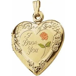 14K Yellow 20x19 mm Enameled Roses I Love You Heart Locket 21821240979PSTWBC WB Choice Jewelry Necklaces 14K Yellow 20x19 mm Enameled Roses I Love You Heart Locket 21821240979PSTWBC WB Choice Jewelry Necklaces