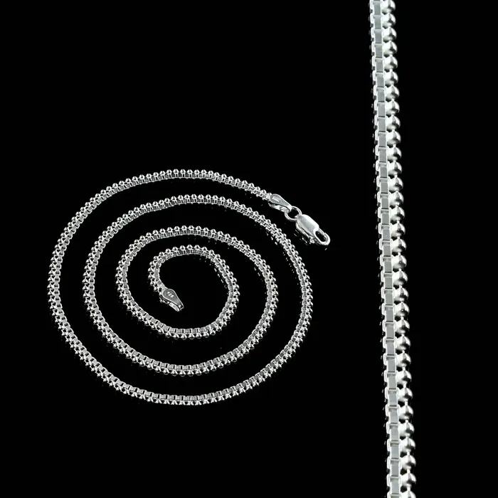 20 BoxBeaded Real 925 Sterling Silver Mens Womens Neck Chain Karizma Jewels Rings