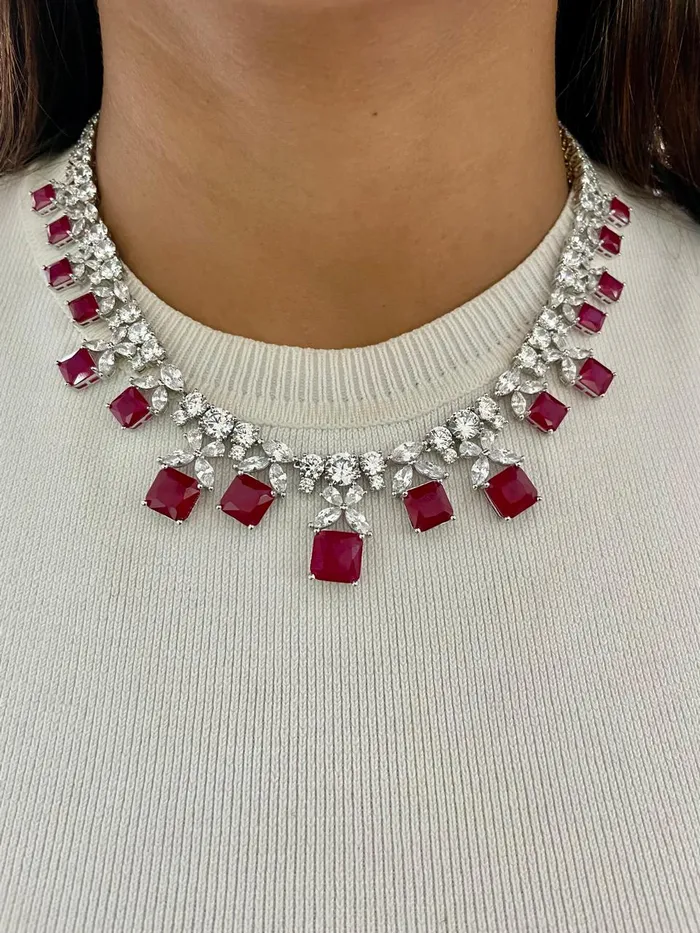 Butterfly Ruby Diamond Necklace Set PRERTO ECOMMERCE PRIVATE LIMITED Necklaces Butterfly Ruby Diamond Necklace Set PRERTO ECOMMERCE PRIVATE LIMITED Necklaces