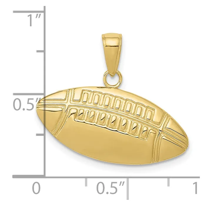 Charm Necklaces 10K DiamondCut Medium Football CharmWBC10K4953 WB Choice Jewelry Charm Necklaces 10K DiamondCut Medium Football CharmWBC10K4953 WB Choice Jewelry