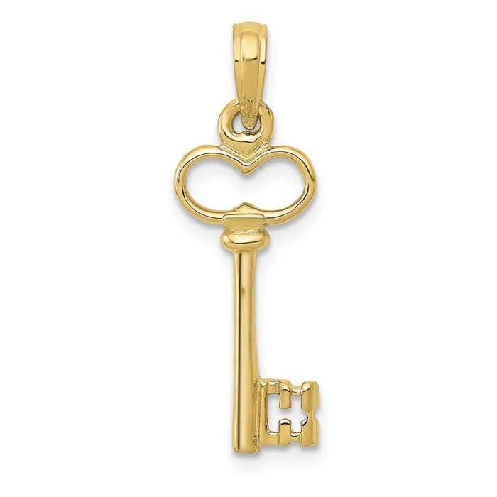 Charm Necklaces WB Choice Jewelry 10K Polished 3D Key CharmWBC10C2940