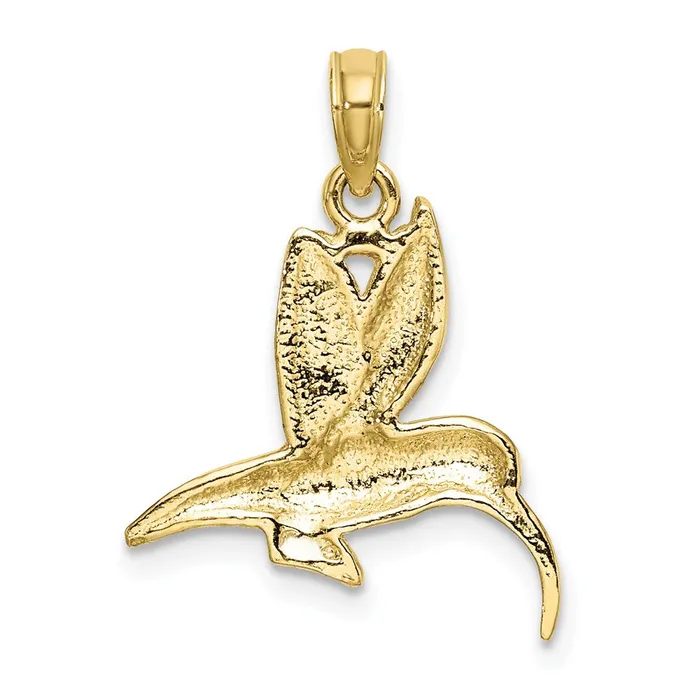 Charm Necklaces WB Choice Jewelry 10K Textured Hummingbird Flying CharmWBC10K6447 Charm Necklaces WB Choice Jewelry 10K Textured Hummingbird Flying CharmWBC10K6447