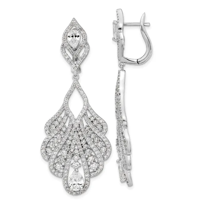 Cheryl M Sterling Silver Rhodiumplated Fancy CZ Hinged Dangle EarringsWBCQCM1559 WB Choice Jewelry Earrings Cheryl M Sterling Silver Rhodiumplated Fancy CZ Hinged Dangle EarringsWBCQCM1559 WB Choice Jewelry Earrings