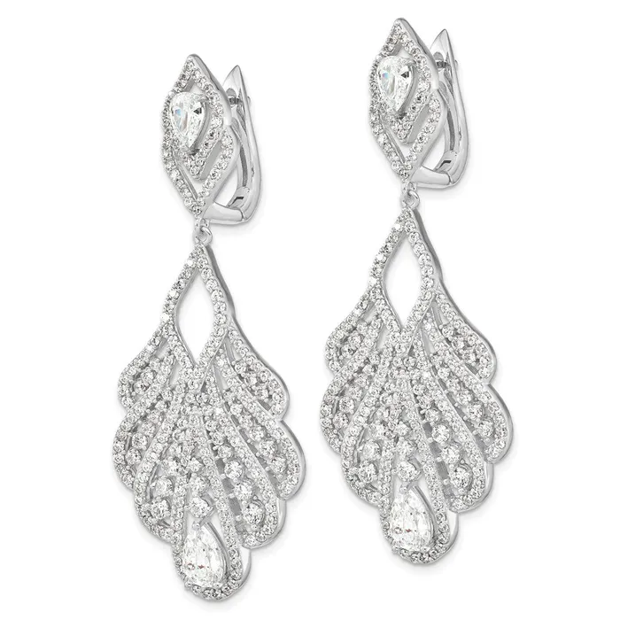 Cheryl M Sterling Silver Rhodiumplated Fancy CZ Hinged Dangle EarringsWBCQCM1559 WB Choice Jewelry Earrings Cheryl M Sterling Silver Rhodiumplated Fancy CZ Hinged Dangle EarringsWBCQCM1559 WB Choice Jewelry Earrings