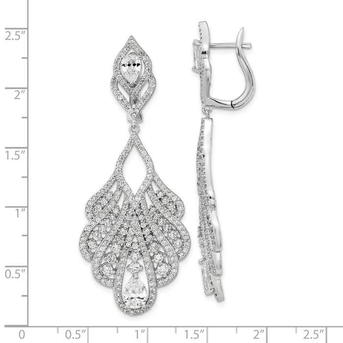 Cheryl M Sterling Silver Rhodiumplated Fancy CZ Hinged Dangle EarringsWBCQCM1559 WB Choice Jewelry Earrings Cheryl M Sterling Silver Rhodiumplated Fancy CZ Hinged Dangle EarringsWBCQCM1559 WB Choice Jewelry Earrings