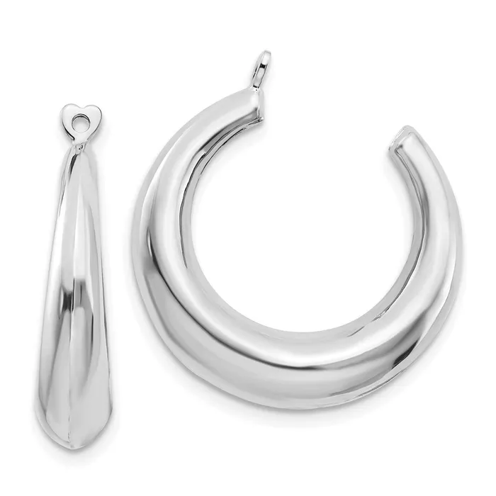 Earrings 14k White Gold Polished Hoop Earring JacketsWBCH703J WB Choice Jewelry Earrings 14k White Gold Polished Hoop Earring JacketsWBCH703J WB Choice Jewelry