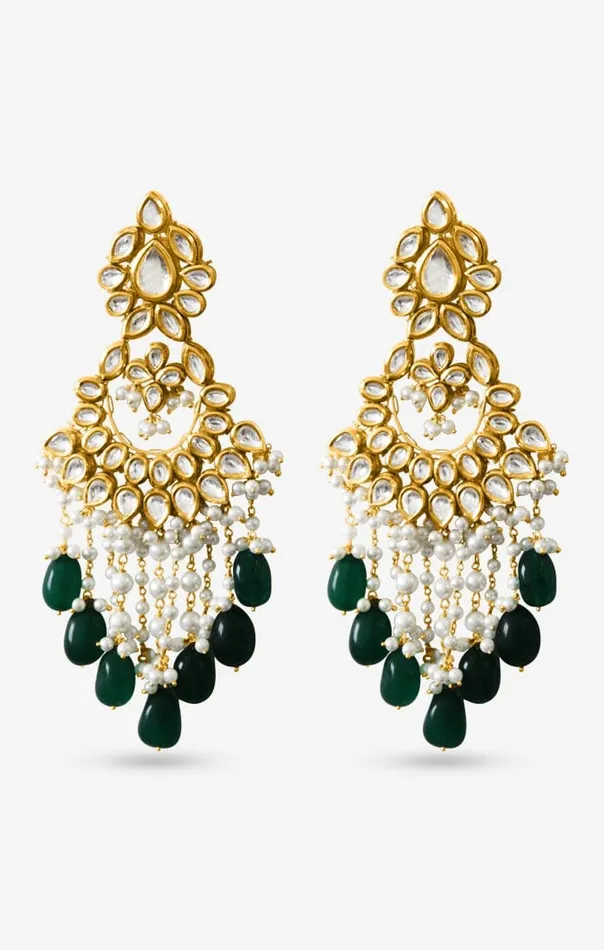 Earrings PRERTO ECOMMERCE PRIVATE LIMITED Forest Elra Kundan Earrings
