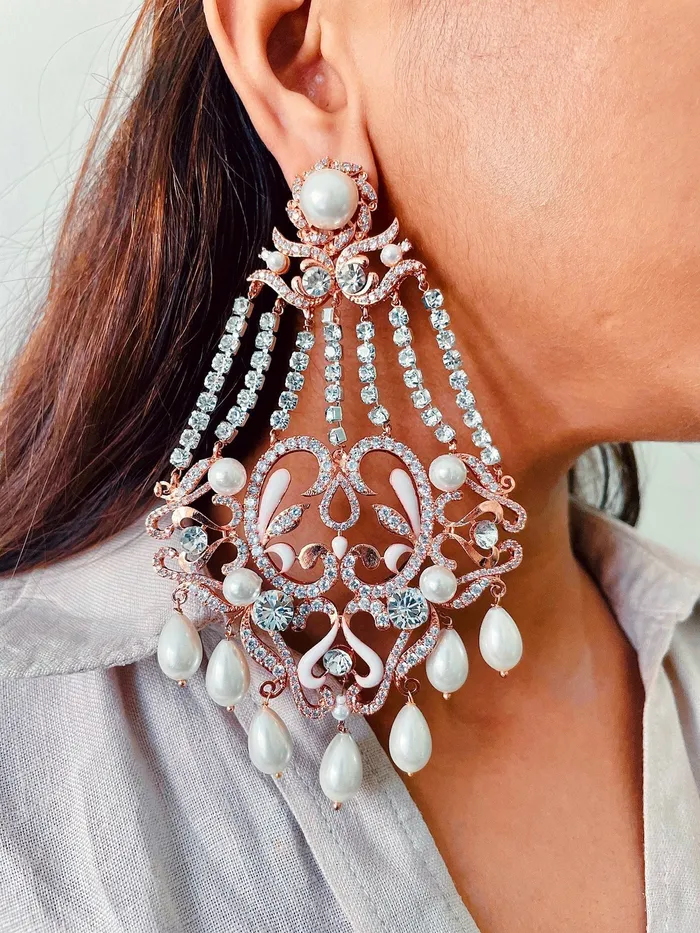 Earrings PRERTO ECOMMERCE PRIVATE LIMITED Isadora Pearl Diamond Earrings