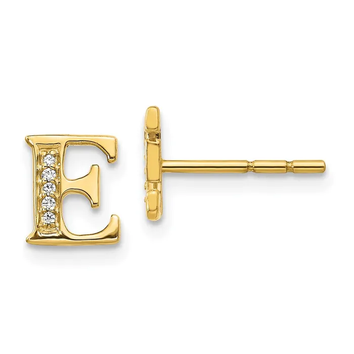 Earrings WB Choice Jewelry 14k Diamond Initial E EarringsWBCEM4170E003YA Earrings WB Choice Jewelry 14k Diamond Initial E EarringsWBCEM4170E003YA