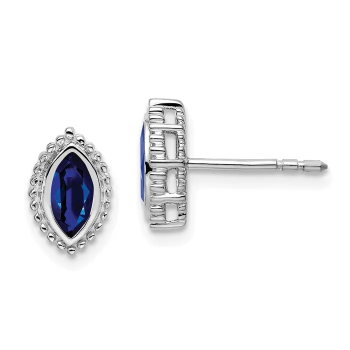 Earrings WB Choice Jewelry 14k White Gold Marquise Sapphire Post EarringsWBCEM7204SAW Earrings WB Choice Jewelry 14k White Gold Marquise Sapphire Post EarringsWBCEM7204SAW