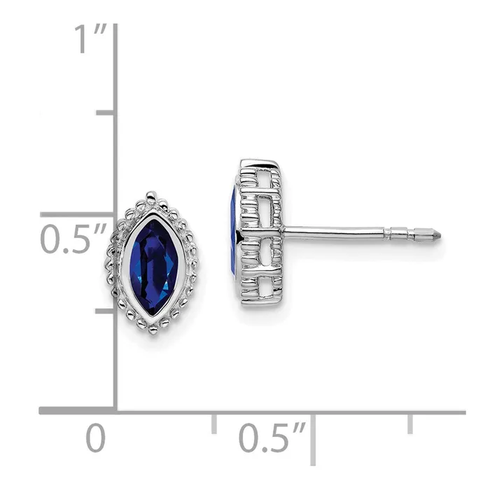 Earrings WB Choice Jewelry 14k White Gold Marquise Sapphire Post EarringsWBCEM7204SAW Earrings WB Choice Jewelry 14k White Gold Marquise Sapphire Post EarringsWBCEM7204SAW