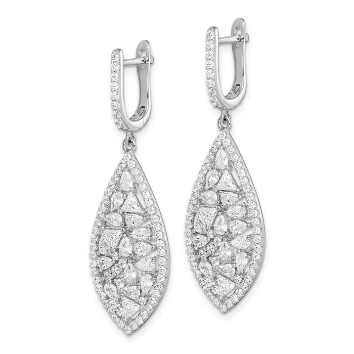 Earrings WB Choice Jewelry Sterling Silver Rhodplated Geometric CZ Leverback Dangle EarringsWBCQE15327 Earrings WB Choice Jewelry Sterling Silver Rhodplated Geometric CZ Leverback Dangle EarringsWBCQE15327