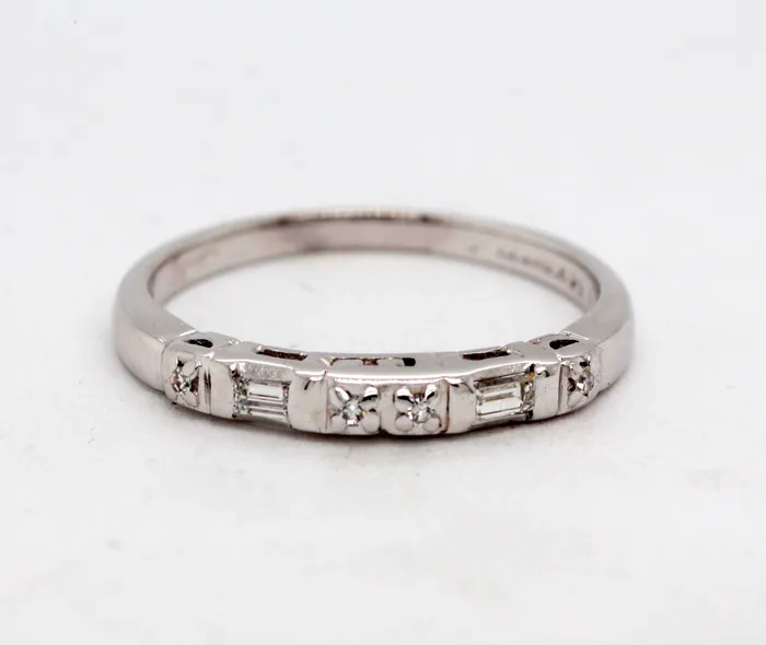 FULLERS PURCHASE FROM PUBLIC Rings Estate 14KW 07 Cttw Diamond Anniversary Band with Diamonds G in Color FULLERS PURCHASE FROM PUBLIC Rings Estate 14KW 07 Cttw Diamond Anniversary Band with Diamonds G in Color