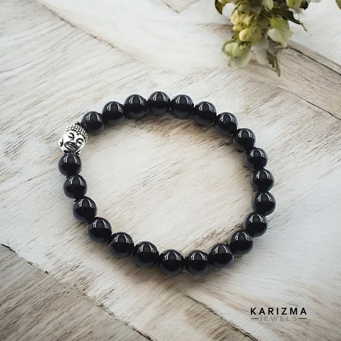 Karizma Jewels Natural Black Tourmaline Stones Reiki Healing Buddha face Bracelet for Men and Women Bracelets Karizma Jewels Natural Black Tourmaline Stones Reiki Healing Buddha face Bracelet for Men and Women Bracelets