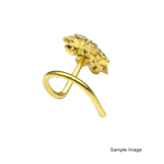 Karizma Jewels Rings Ethnic Indian Dangle Nose ring Multicolor CZ corkscrew piercing nose ring 22g