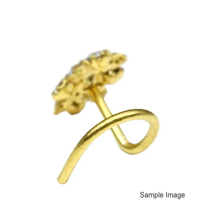 Karizma Jewels Rings Ethnic Indian Dangle Nose ring Multicolor CZ corkscrew piercing nose ring 22g