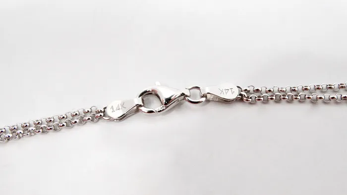 Necklaces 14k White Gold Diamond Ruby Onyx Double Drop Chain Pendant Necklace Vintage by Misty