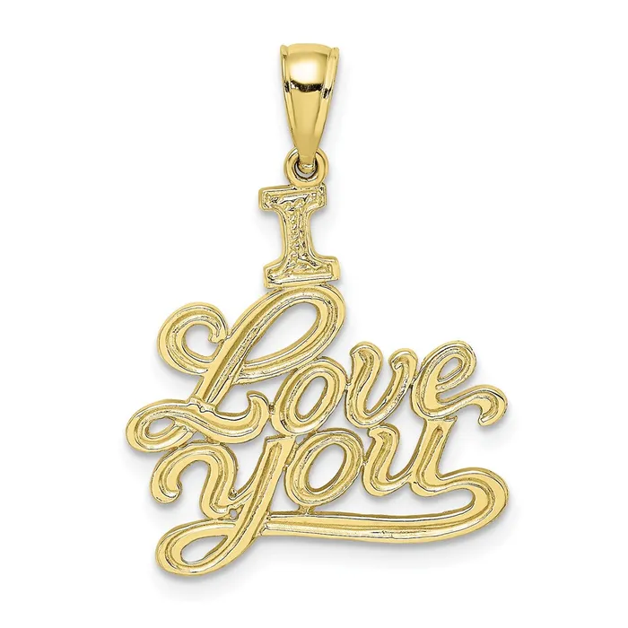 Necklaces WB Choice Jewelry 10K Textured I LOVE YOU PendantWBC10D3871