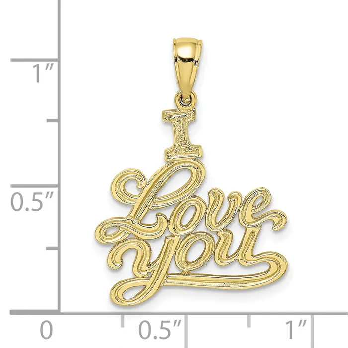 Necklaces WB Choice Jewelry 10K Textured I LOVE YOU PendantWBC10D3871 Necklaces WB Choice Jewelry 10K Textured I LOVE YOU PendantWBC10D3871