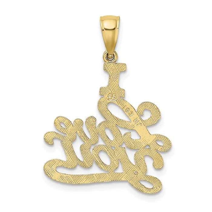 Necklaces WB Choice Jewelry 10K Textured I LOVE YOU PendantWBC10D3871 Necklaces WB Choice Jewelry 10K Textured I LOVE YOU PendantWBC10D3871