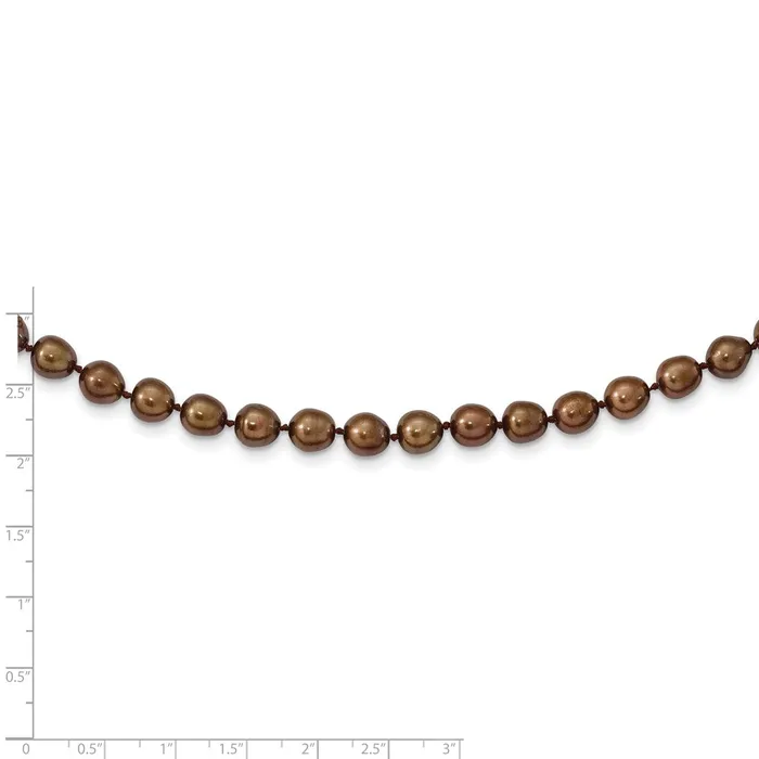 Necklaces WB Choice Jewelry 14k 78mm Coffee Brown Rice Freshwater Cultured Pearl NecklaceWBCXF43120 Necklaces WB Choice Jewelry 14k 78mm Coffee Brown Rice Freshwater Cultured Pearl NecklaceWBCXF43120