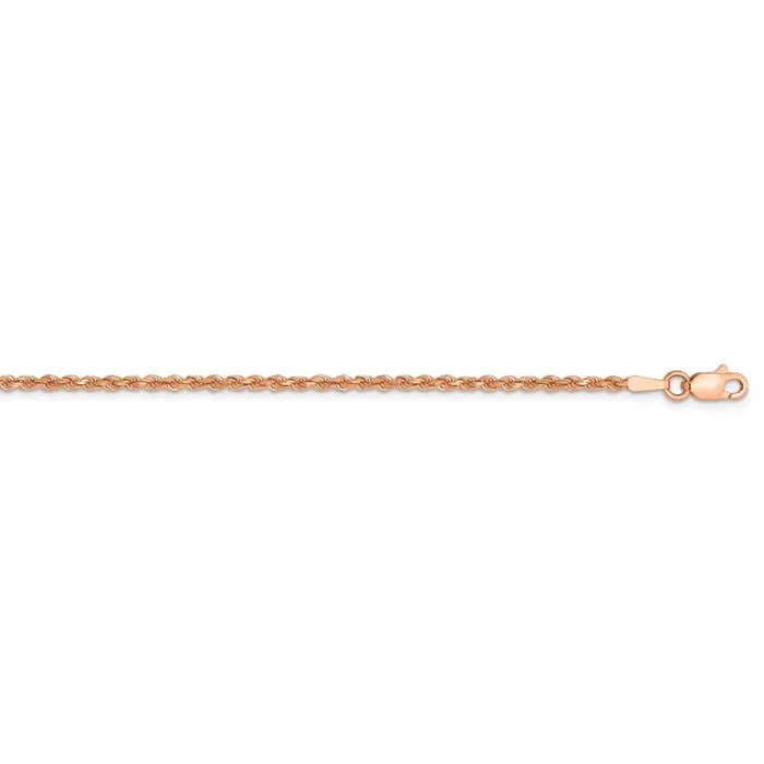 Necklaces WB Choice Jewelry 14k Rose Gold 175mm DC Rope with Lobster Clasp ChainWBC014R16