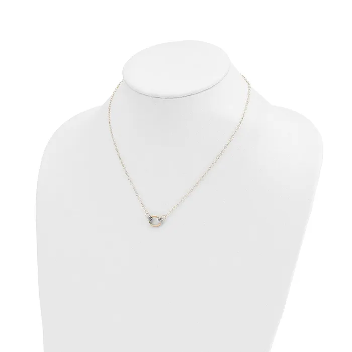 Necklaces WB Choice Jewelry 14K Twotone Polished and Satin Circle NecklaceWBCSF290517 Necklaces WB Choice Jewelry 14K Twotone Polished and Satin Circle NecklaceWBCSF290517