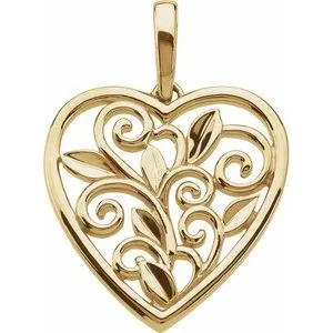 Necklaces WB Choice Jewelry Scroll Leaf Design Filigree Heart Pendant83652304216PSTWBC Necklaces WB Choice Jewelry Scroll Leaf Design Filigree Heart Pendant83652304216PSTWBC