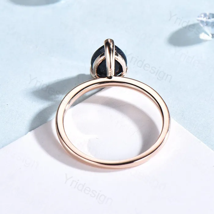 PENFINE Rings Solitaire Blue Sandstone Ring Dainty Pear Galaxy Engagement Ring Classic Galaxy Star Blue Ring Rose Gold For Women Simple Dainty bridal PENFINE Rings Solitaire Blue Sandstone Ring Dainty Pear Galaxy Engagement Ring Classic Galaxy Star Blue Ring Rose Gold For Women Simple Dainty bridal