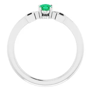 Platinum Chatham Created Emerald Solitaire Cross Youth Ring R43093647PSTWBC WB Choice Jewelry Rings Platinum Chatham Created Emerald Solitaire Cross Youth Ring R43093647PSTWBC WB Choice Jewelry Rings