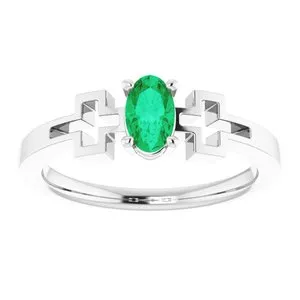 Platinum Chatham Created Emerald Solitaire Cross Youth Ring R43093647PSTWBC WB Choice Jewelry Rings Platinum Chatham Created Emerald Solitaire Cross Youth Ring R43093647PSTWBC WB Choice Jewelry Rings