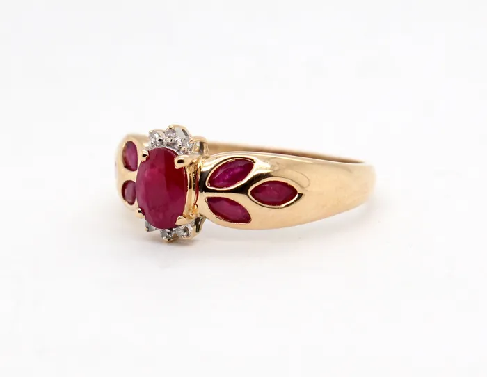 Rings Estate 14KY 250 Cttw Ruby and 03 Cttw Diamond Ring FULLERS PURCHASE FROM PUBLIC Rings Estate 14KY 250 Cttw Ruby and 03 Cttw Diamond Ring FULLERS PURCHASE FROM PUBLIC