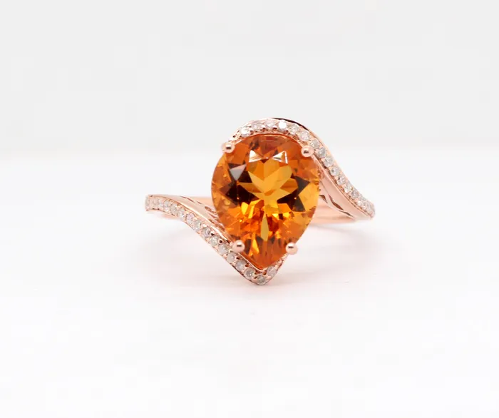 Rings FULLERS PURCHASE FROM PUBLIC 14KR 350 CT CITRINE AND DIAMOND RING 25 CTTW IJI1 Rings FULLERS PURCHASE FROM PUBLIC 14KR 350 CT CITRINE AND DIAMOND RING 25 CTTW IJI1