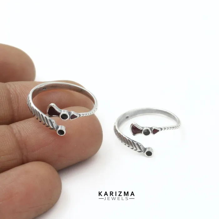 Rings Karizma Jewels 925 Real Sterling Silver Indian women Oxidized fabulous Toe Ring Pair