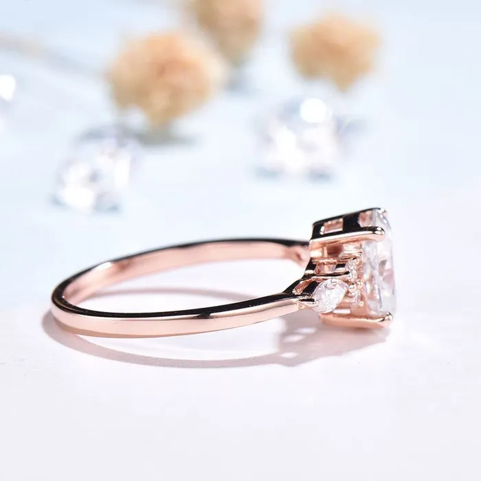 Rings Retro Pear Shaped Opal Ring Rose Gold Fire Opal Ruby Engagement Ring Seven Stone Cluster Promise Ring October Birthstone Anniversary gift PENFINE Rings Retro Pear Shaped Opal Ring Rose Gold Fire Opal Ruby Engagement Ring Seven Stone Cluster Promise Ring October Birthstone Anniversary gift PENFINE