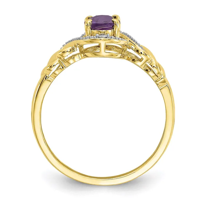 Rings WB Choice Jewelry 10K Amethyst and Diamond RingWBC10XB299 Rings WB Choice Jewelry 10K Amethyst and Diamond RingWBC10XB299