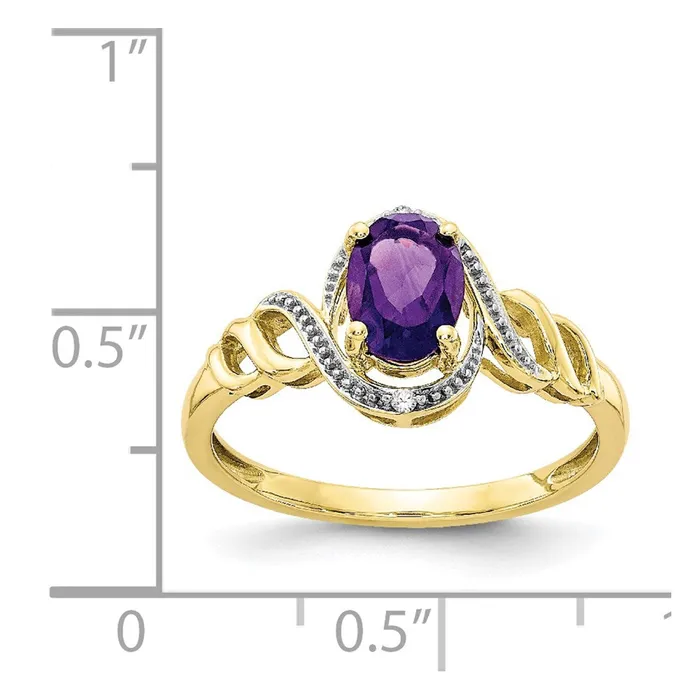 Rings WB Choice Jewelry 10K Amethyst and Diamond RingWBC10XB299 Rings WB Choice Jewelry 10K Amethyst and Diamond RingWBC10XB299