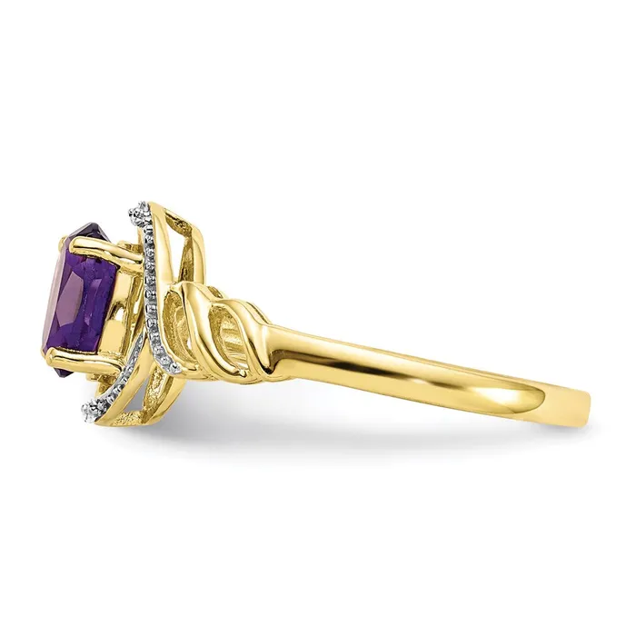 Rings WB Choice Jewelry 10K Amethyst and Diamond RingWBC10XB299 Rings WB Choice Jewelry 10K Amethyst and Diamond RingWBC10XB299