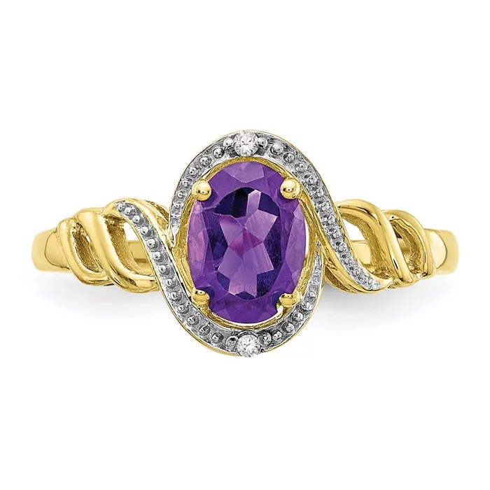 Rings WB Choice Jewelry 10K Amethyst and Diamond RingWBC10XB299 Rings WB Choice Jewelry 10K Amethyst and Diamond RingWBC10XB299