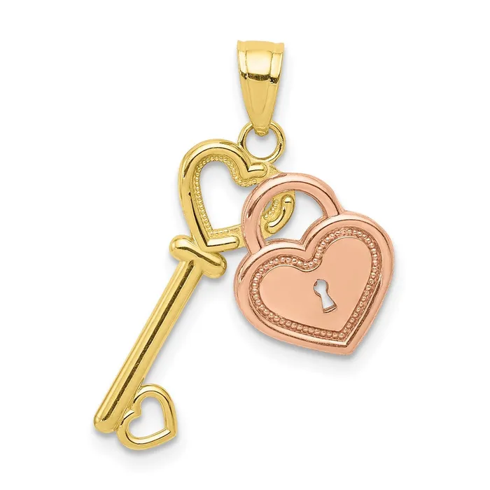 Rings WB Choice Jewelry 10K TwoTone Heart and Key CharmWBC10C903