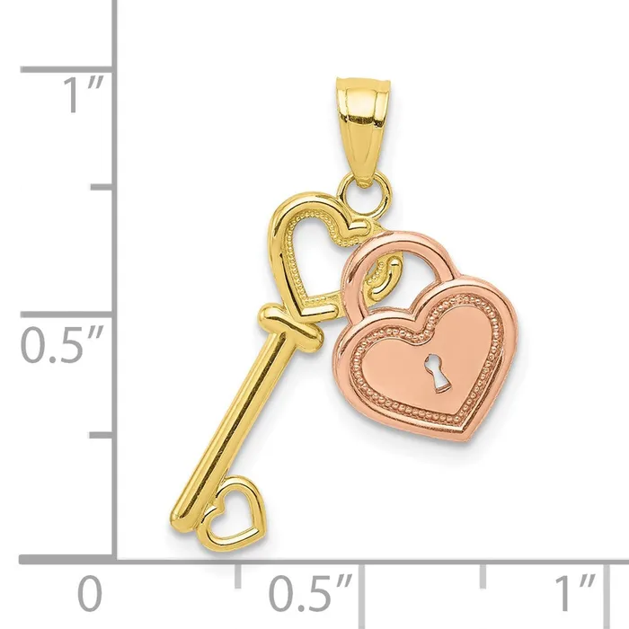 Rings WB Choice Jewelry 10K TwoTone Heart and Key CharmWBC10C903