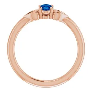 Rings WB Choice Jewelry 14K Rose Chatham LabCreated Blue Sapphire Youth Heart Ring 71987644PSTWBC Rings WB Choice Jewelry 14K Rose Chatham LabCreated Blue Sapphire Youth Heart Ring 71987644PSTWBC