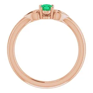 Rings WB Choice Jewelry 14K Rose Chatham LabCreated Emerald Youth Heart Ring 71987638PSTWBC Rings WB Choice Jewelry 14K Rose Chatham LabCreated Emerald Youth Heart Ring 71987638PSTWBC