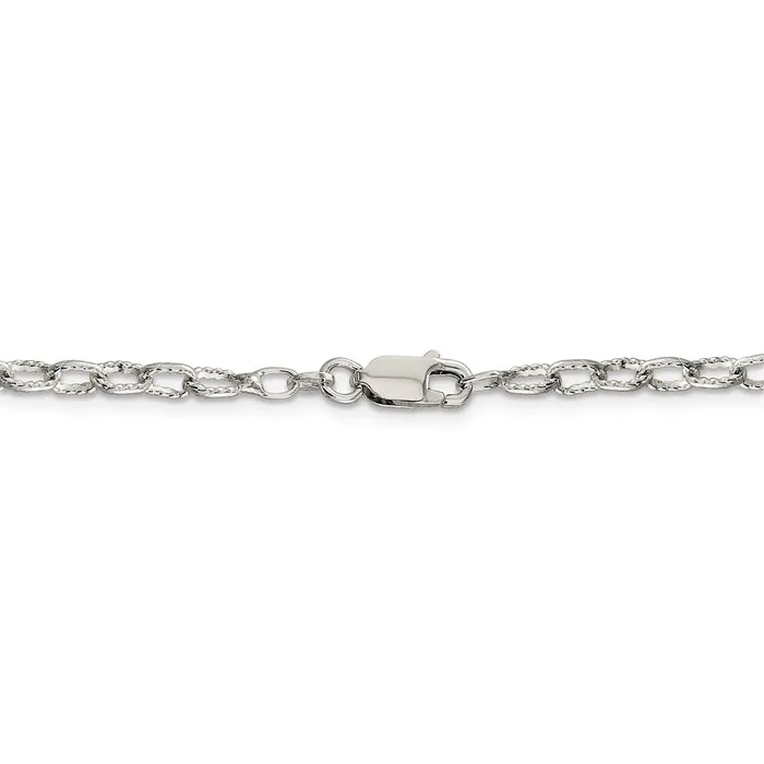 Rings WB Choice Jewelry Sterling Silver 375mm Fancy Patterned Rolo ChainWBCQFC5922 Rings WB Choice Jewelry Sterling Silver 375mm Fancy Patterned Rolo ChainWBCQFC5922