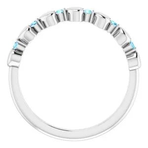 Rings WB Choice Jewelry Sterling Silver Aquamarine Stackable Heart Ring 71999629PSTWBC Rings WB Choice Jewelry Sterling Silver Aquamarine Stackable Heart Ring 71999629PSTWBC