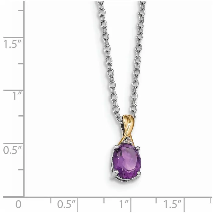 SS 14k True Twotone Amethyst Diamond NecklaceWBCQG271818 WB Choice Jewelry Necklaces SS 14k True Twotone Amethyst Diamond NecklaceWBCQG271818 WB Choice Jewelry Necklaces