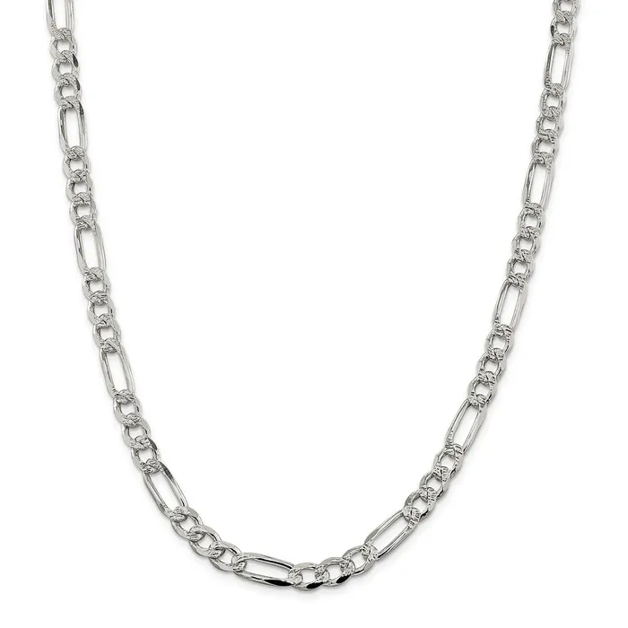 Sterling Silver 725mm Pav Flat Figaro ChainWBCQFF20022 WB Choice Jewelry Rings Sterling Silver 725mm Pav Flat Figaro ChainWBCQFF20022 WB Choice Jewelry Rings